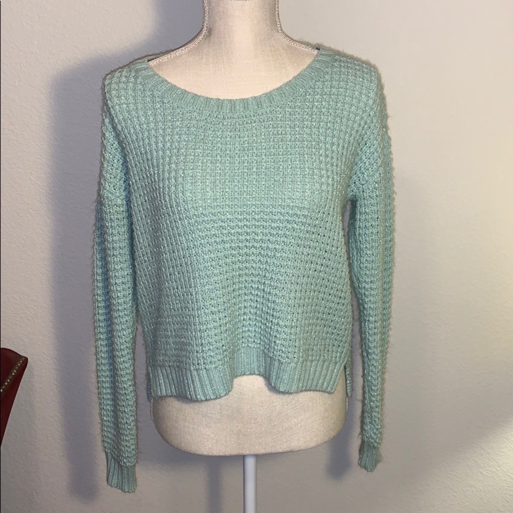 Jennifer Lopez bluish green sweater in medium